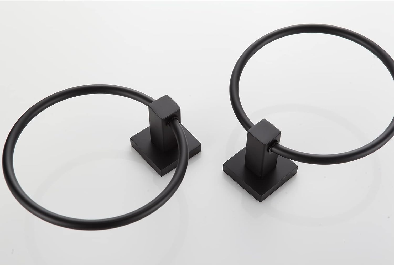 Orlif 2 Pack Black Stainless Steel Towel Ring for Bathroom