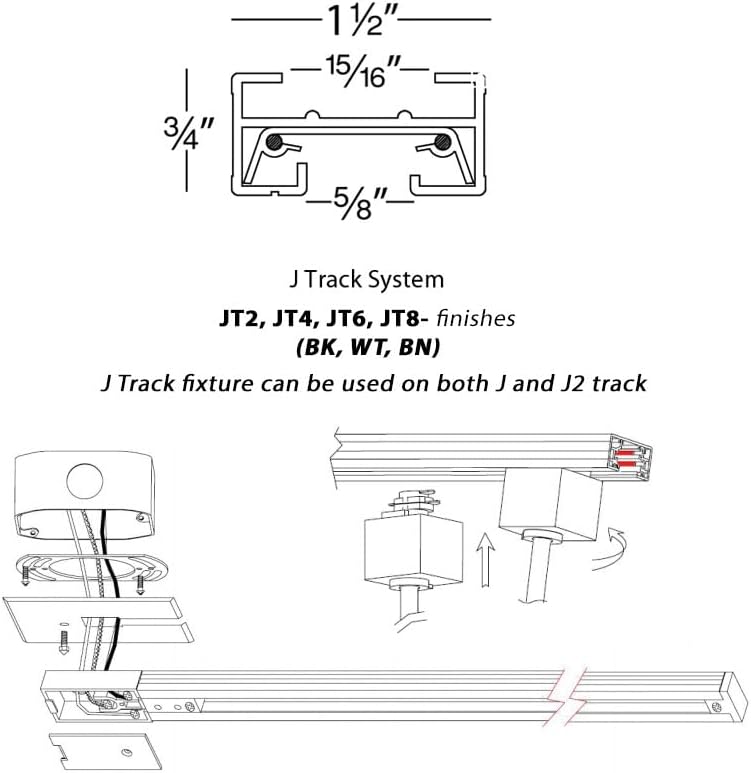 WAC Lighting 8FT J Track Single Circuit 120V White