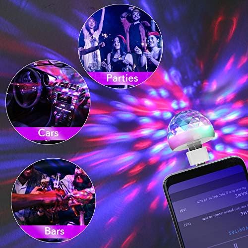 Lmaytech USB Mini Disco Ball Party Light 3 Packs