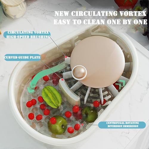 2025 Portable Fruit Cleaner Spinner with Brush and Bowl