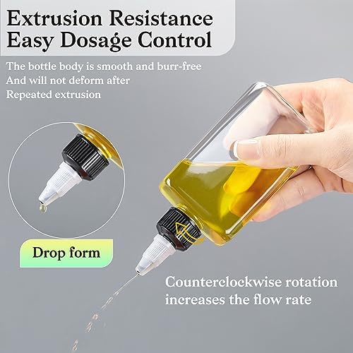 Yaomiao 50 Pcs 34 Oz Clear Oil Squeeze Bottles with Twist Top
