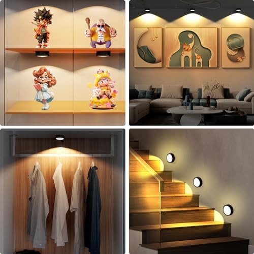 Narotood 3 Pack Rechargeable Picture Lights with Remote Control Timer