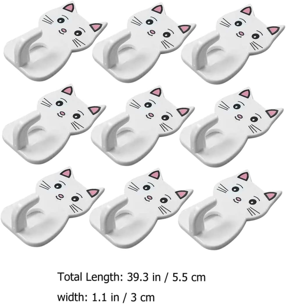 DECHOUS 9pcs Adorable Cat Wall Hooks for Bathroom