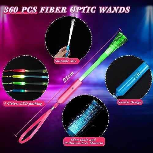 Junkin 200 Pcs LED Glow Wand with Batteries for Party