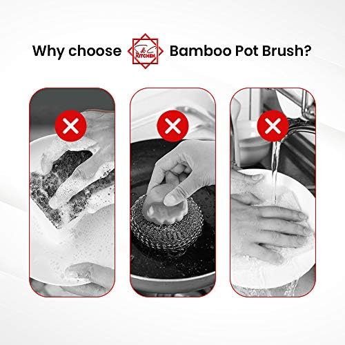 S C Bamboo Scrub Brush Set of 3