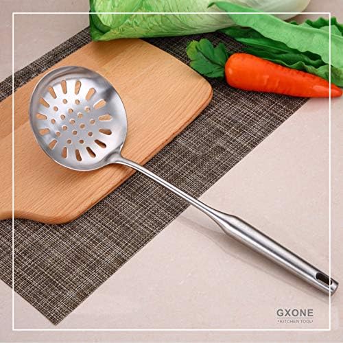 GXONE 304 Stainless Steel Skimmer Slotted Spoon with Hollow Handle 151Inch