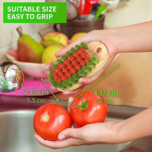 Konex Veggie Brush - Fruit and Vegetable Scrubber with Beechwood Handle