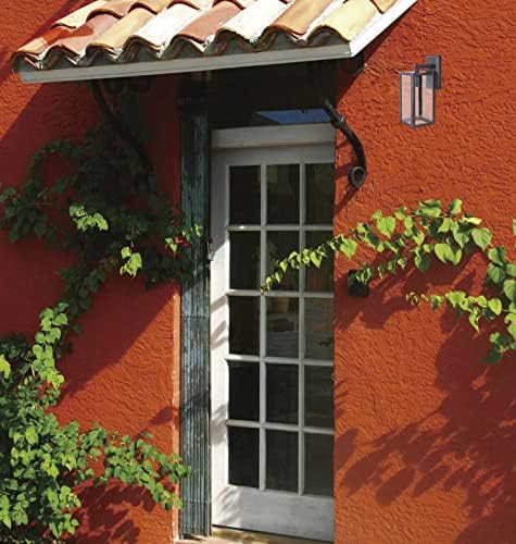 LIT-PaTH 2-Pack Wall Lantern with E26 Base Glass Shade