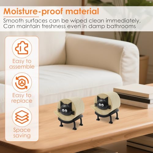 LAINIUTE 3Pcs Funny Cat Toilet Paper Holder