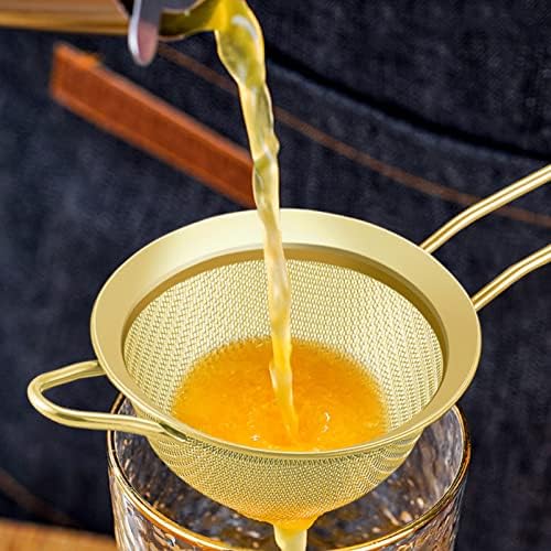 TeamFar Fine Mesh Strainer Set of 2 Gold