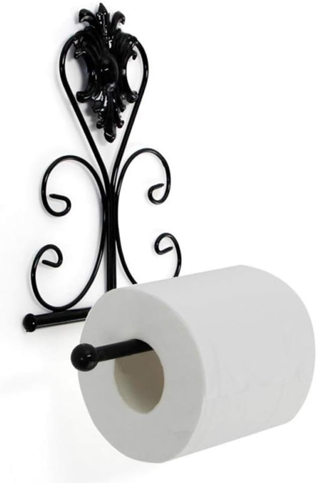 Heaven2017 Black Metal Toilet Paper Holder Wall Mount