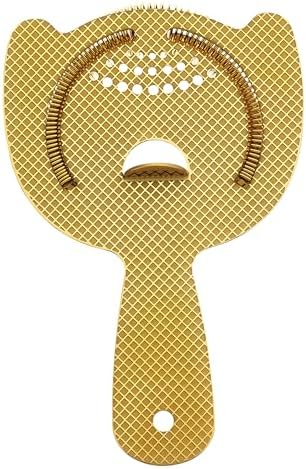 Barfly Diamond Lattice Etch Spring Bar Strainer Gold Plated 1