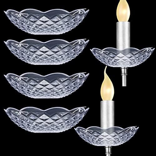 Bonuci 6 Pcs Chandelier Bobeche Replacement with 4 Side Holes