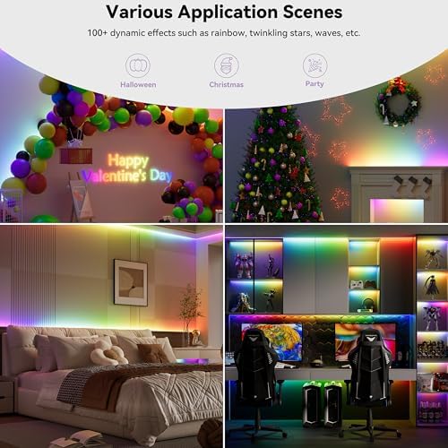 MIWISE RGB Smart IC COB LED Strip Light 328ft