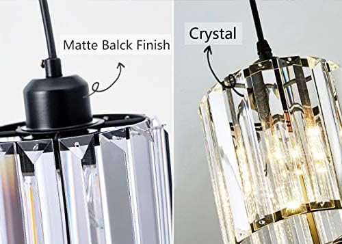 Kiven 3-Lights Track Lighting Pendant Dimmable Industrial Mini Glam Crystal