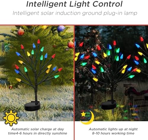 BeHiller Solar Strawberry Tree Lights 2PACK 40LED Outdoor Decor