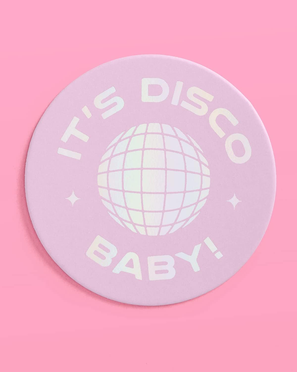 XO Fetti Disco Party Drink Coasters - 16pcs Iridescent Foil