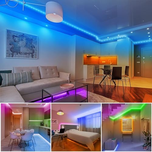 Dalattin 100ft LED Strip Lights 2 Rolls 50ft RGB Music Sync