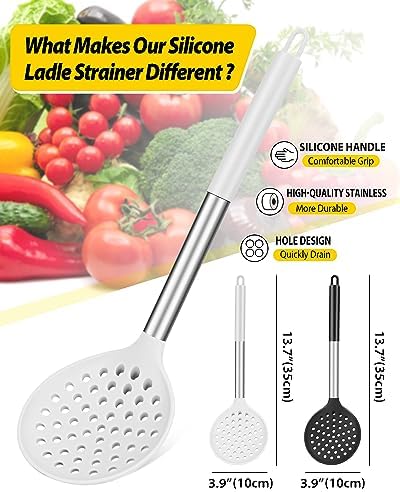 BUNDLEPRO Kitchen Ladle Strainer Set of 2