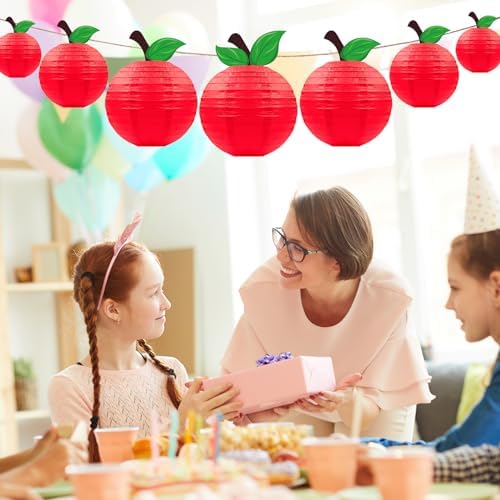 Renbuzhu 15Pcs Apple-Shaped Paper Lanterns Classroom Decor