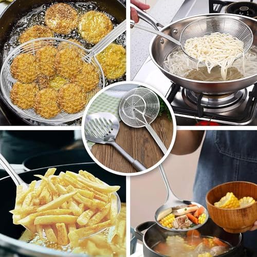 TENTA Kitchen 2pc Skimmer Ladle with Wire Strainer