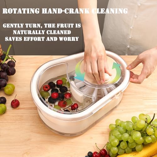 2025 Portable Fruit Cleaner Spinner with Brush and Bowl