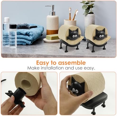 LAINIUTE 3Pcs Funny Cat Toilet Paper Holder