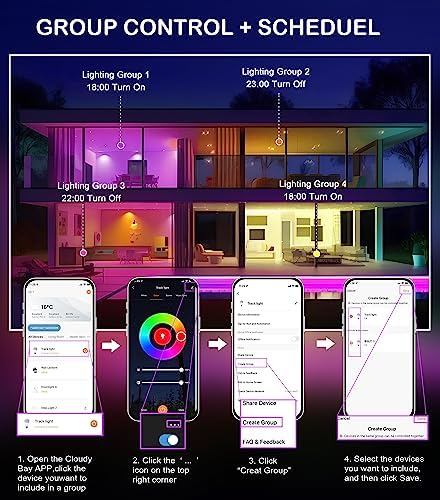 Cloudy Bay 3 Pack 11W Smart WiFi LED Track Light Heads