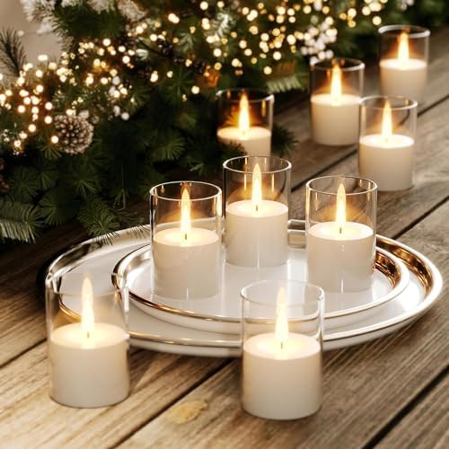 VIODAIM 12Pack Flameless LED Candles with Timer