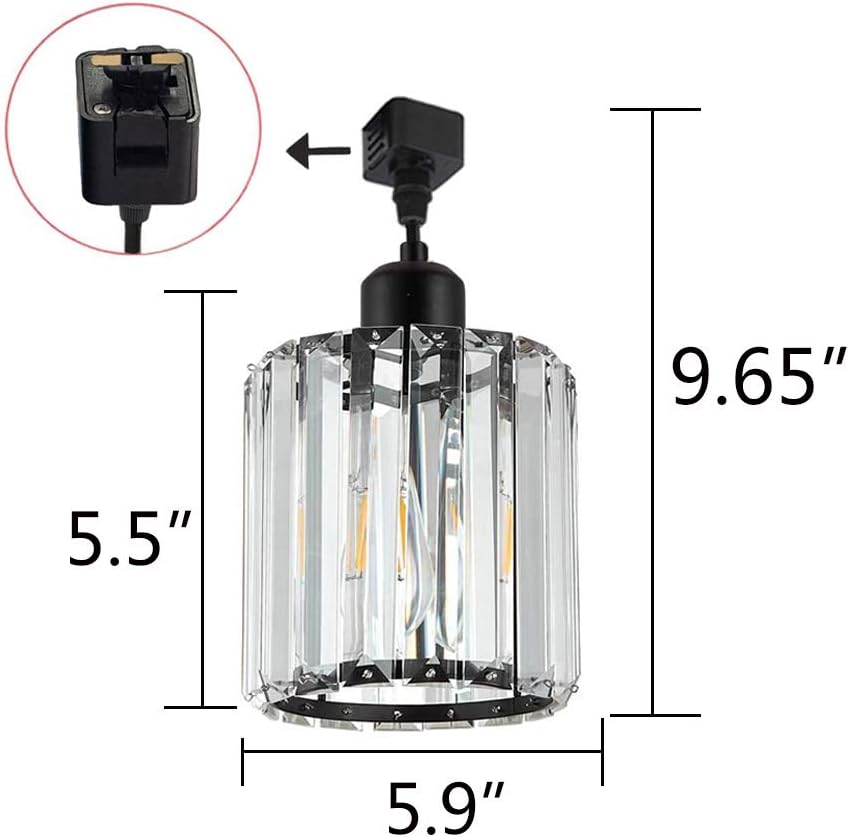 Kiven 3-Lights Track Lighting Pendant Dimmable Industrial Mini Glam Crystal
