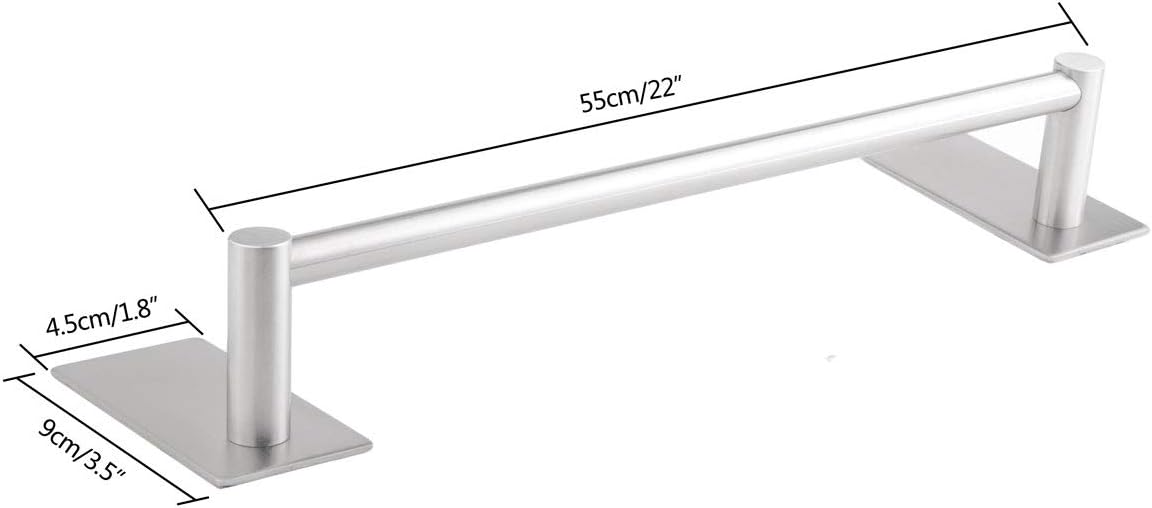 Ulifestar Bathroom Towel Bar Holder 3M Adhesive Brushed Nickel 22