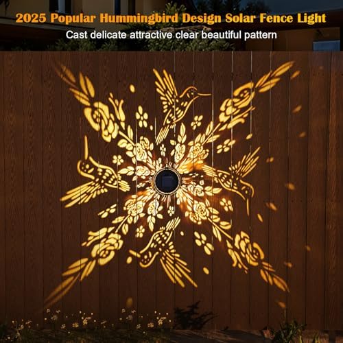 Likiyol 2 Pack Solar Fence Lights Warm White