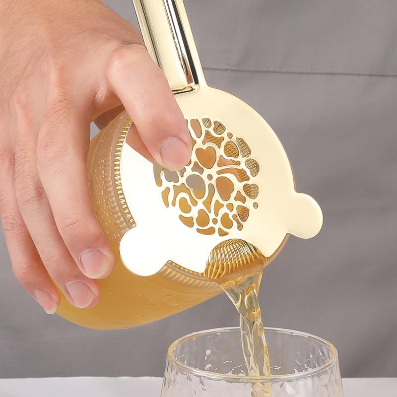 Cocktail Strainer Luxury Gold Stainless Steel for Bartending