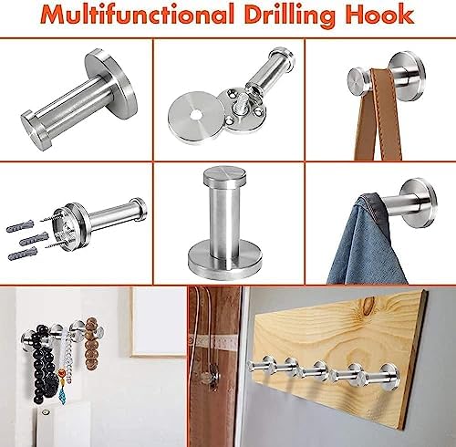 Vanloory 4 Pack Bathroom Towel Hooks with Brushed Finish