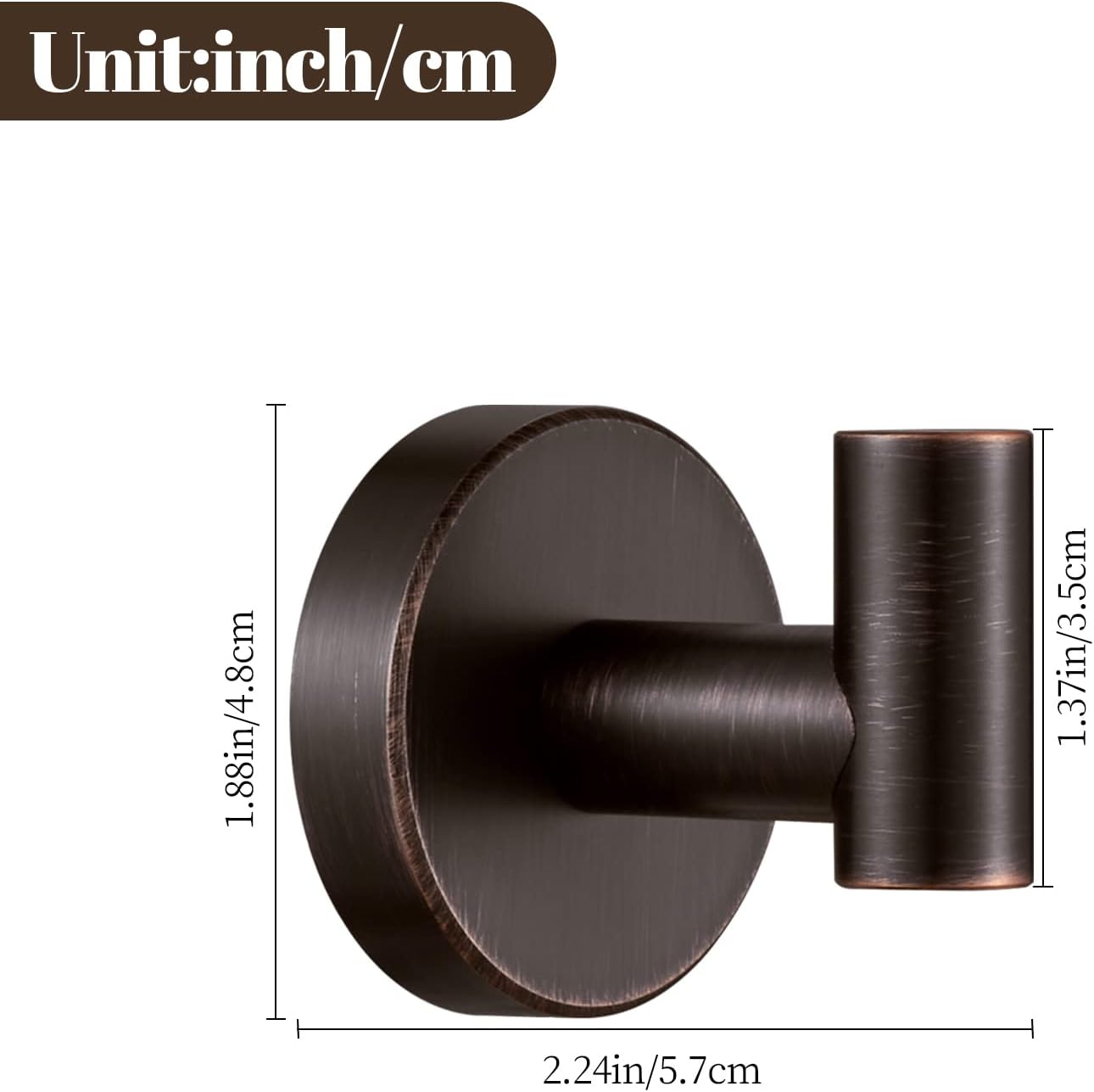 BigBig Home Bronze Towel Hooks 4 Pack Rustic Farmhouse Wall Mounted