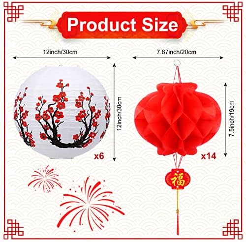Mudder 20-Piece Chinese Japanese Paper Lantern Set