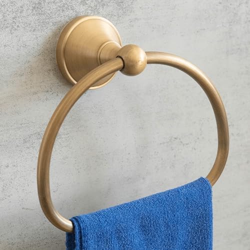 Celbon Semi-Circular Towel Ring - Antique Brass Wall Mount
