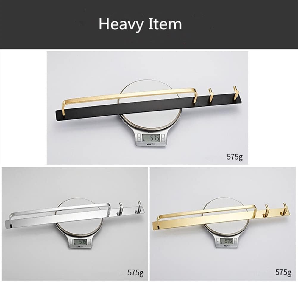 Chrome Towel Bar with Hooks for Bathroom