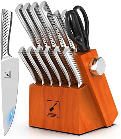 imarku 14PCS Kitchen Knife Set with Block