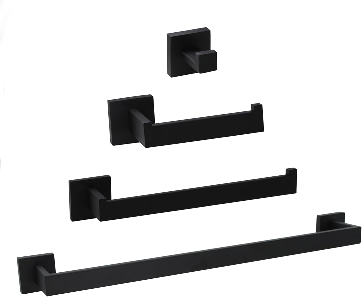 SUNTAI 4-Piece Matte Black Bathroom Hardware Set 1