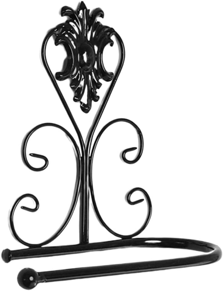 Heaven2017 Black Metal Toilet Paper Holder Wall Mount