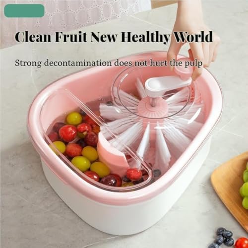 OKAYOASIS Fruit Cleaner Spinner with Lid and Brush