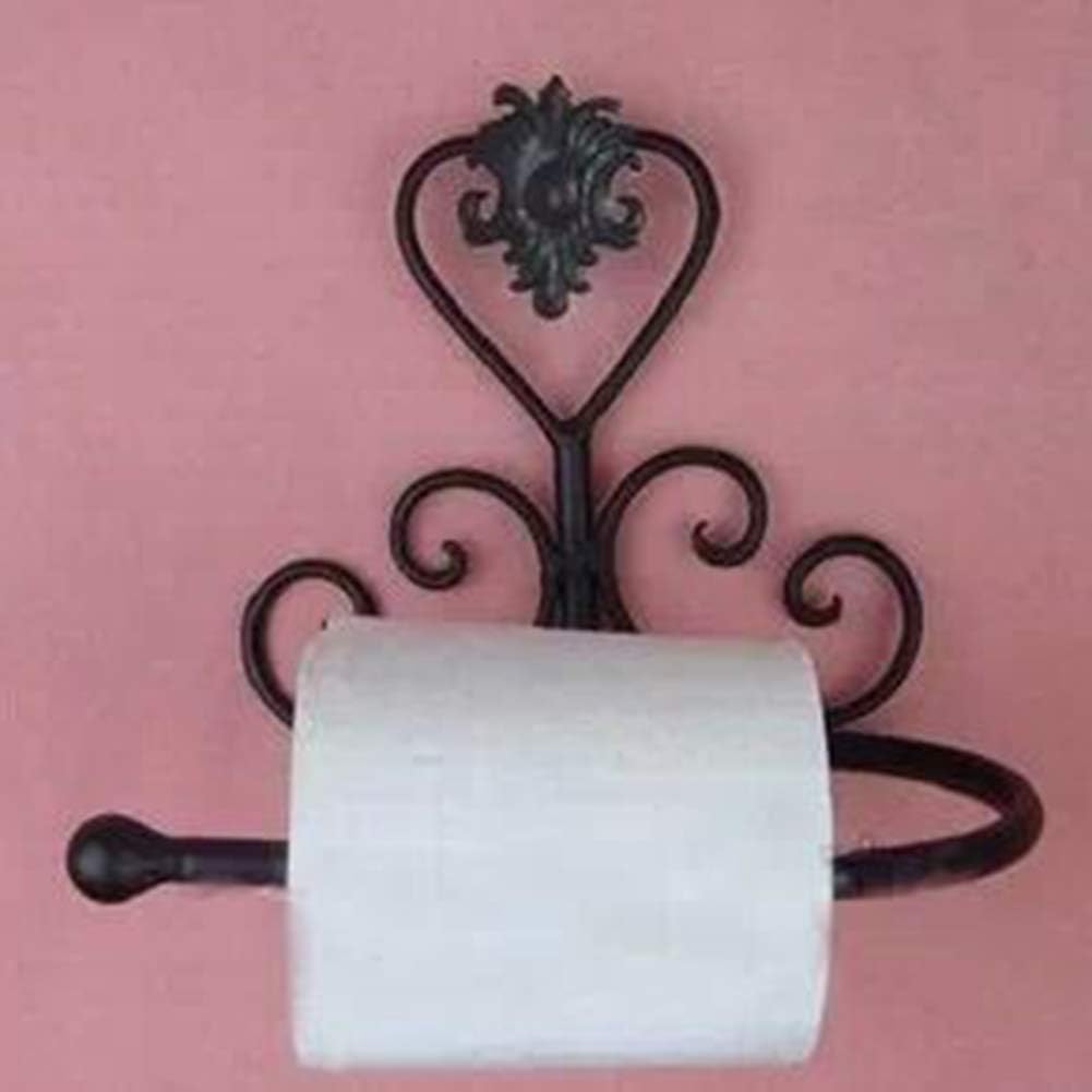 Heaven2017 Black Metal Toilet Paper Holder Wall Mount