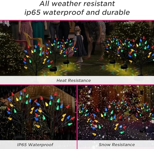 BeHiller Solar Strawberry Tree Lights 2PACK 40LED Outdoor Decor