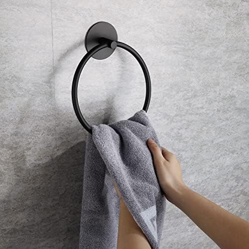 DIUDIU CAT Matte Black Towel Ring No Drilling