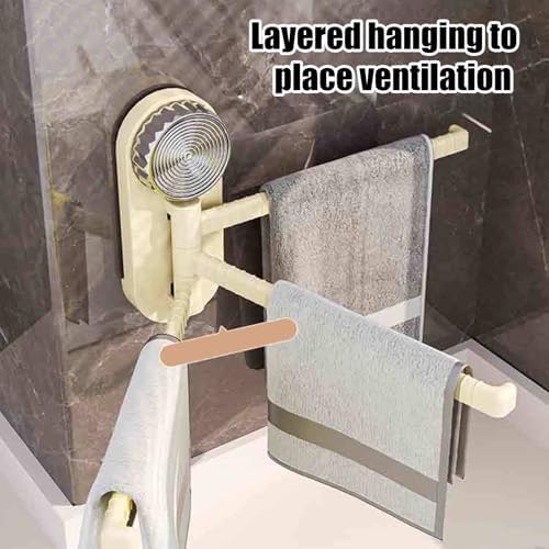Flexible Suction Cup Towel Holder 3-Arm Rotating