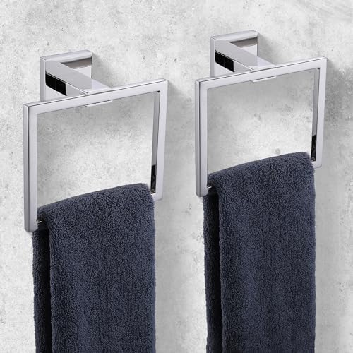 LANC 2-Piece Chrome Silver Towel Holder for Bathroom Wall