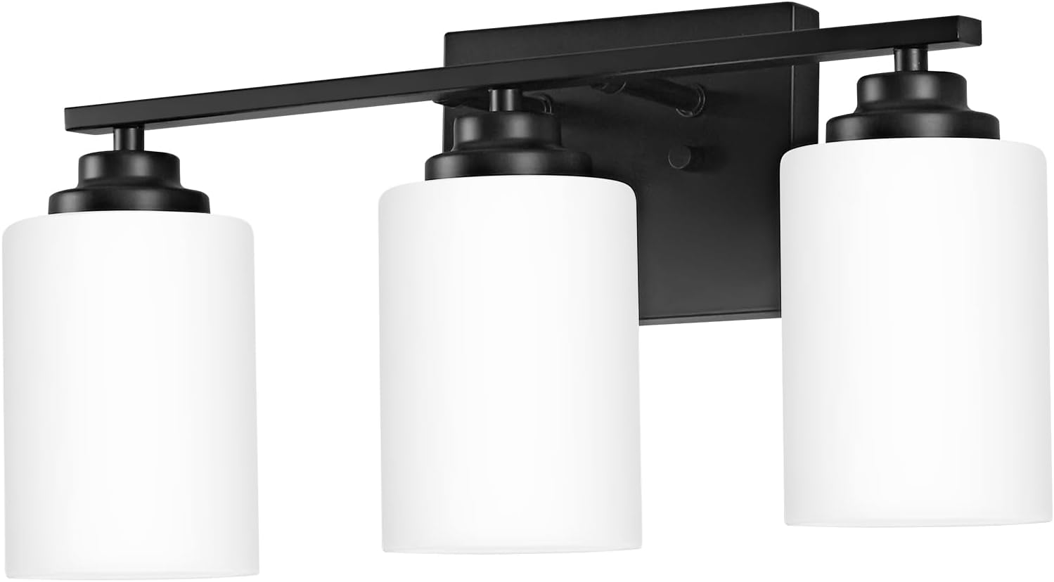 Osimir Black 3-Light Vanity Wall Sconce with Milky Glass