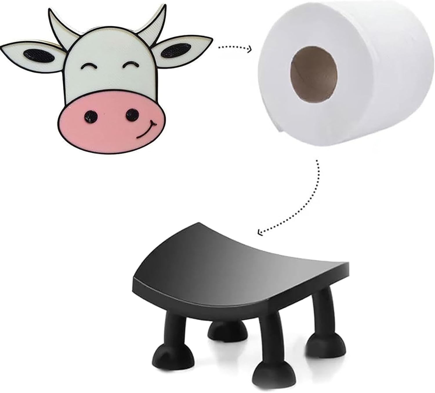 YAMSLAM Cow Toilet Paper Holder Free Standing Storage