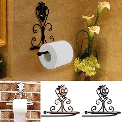Heaven2017 Black Metal Toilet Paper Holder Wall Mount